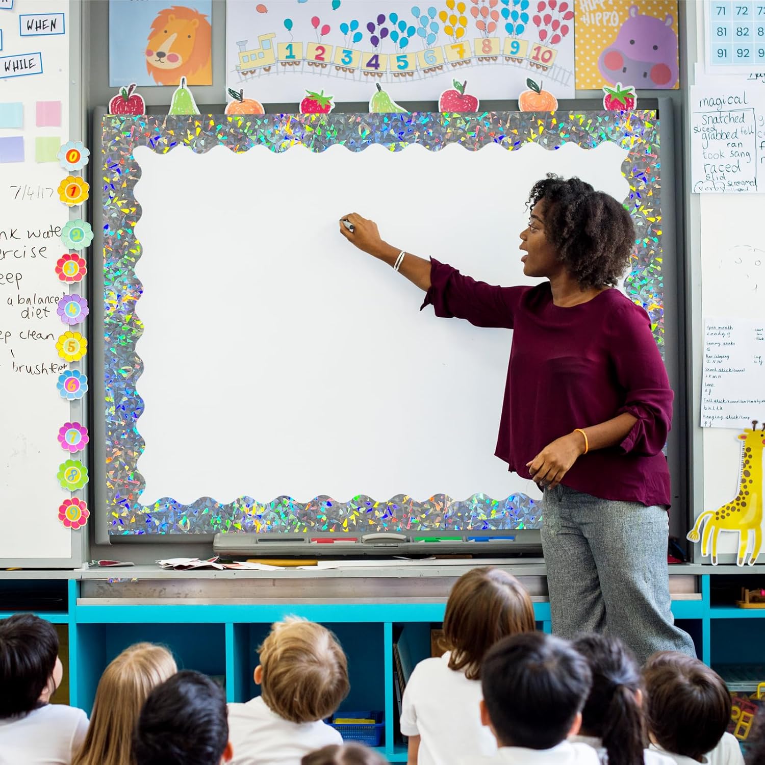 STARLIBOO 60 Feet Bulletin Board Borders, Holographic Scalloped Rolled Border Trim for School, Classroom & Offices โ image 2