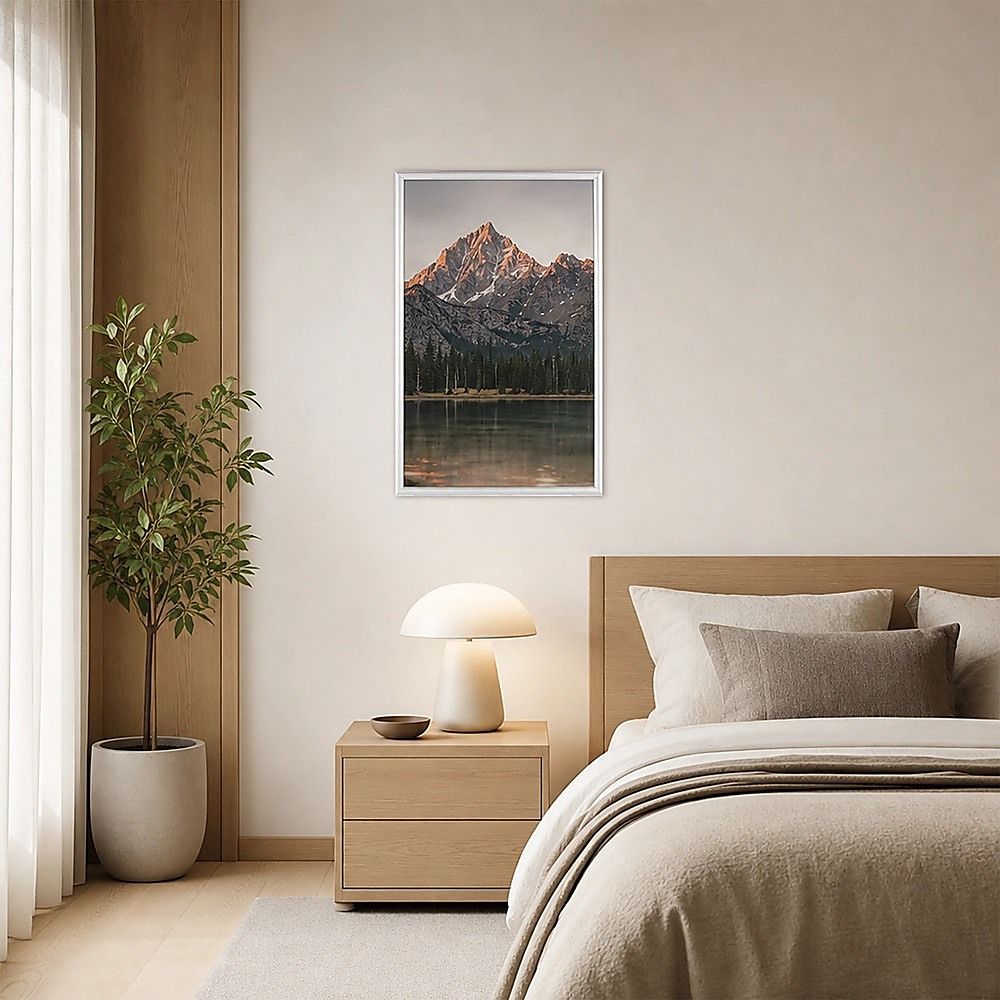 A2 2pc Aluminium Snap Poster Frame Wall Mount Sign Holder Silver — image 2