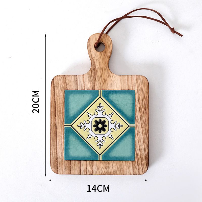 vintage trivet, wooden trivet, tile inlay trivet, heat resistant trivet, kitchen decor, hot pot pad, insulated trivet, Australian kitchen
