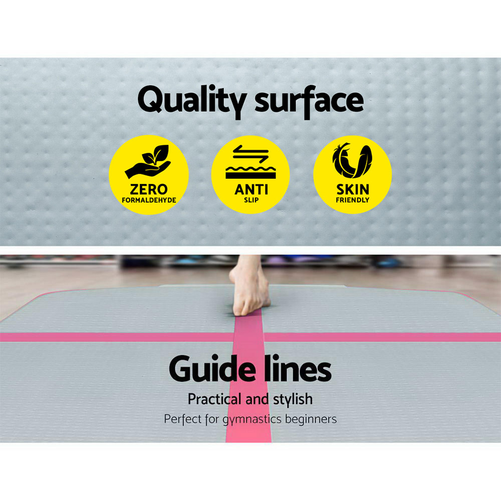 Everfit 3m x 1m Air Track Mat Gymnastic Tumbling Pink and Grey โ image 5