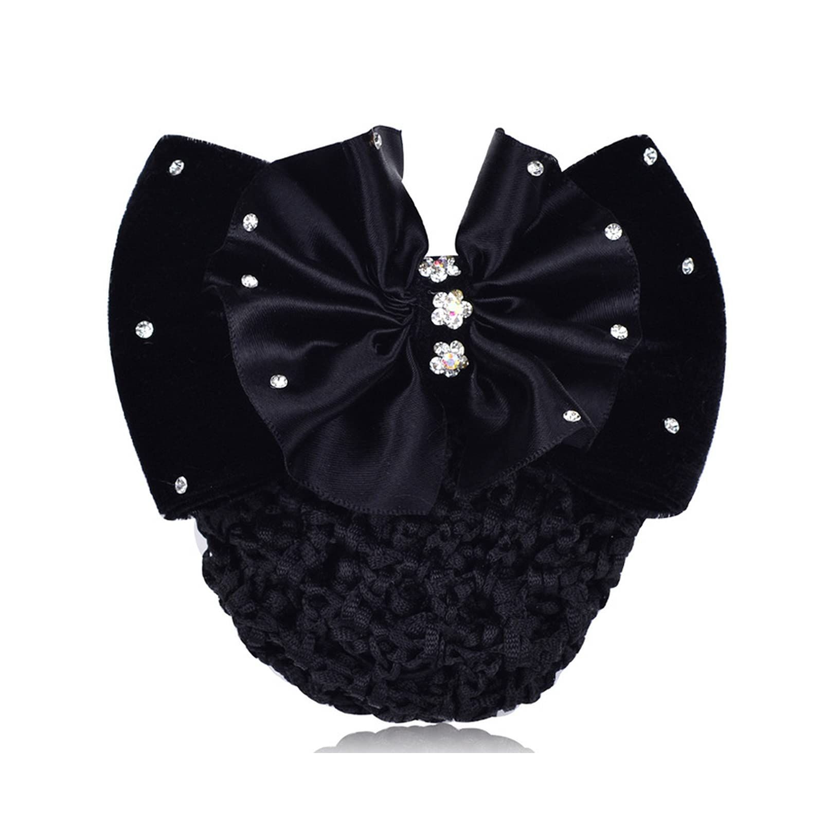 4pcs Women Hair Clip With Butterfly Hair Bun Cover Barrettes Net Hairnet Lace Bow Bow-knot Decor Hair (Blue+Red+Black+Brown) โ image 5