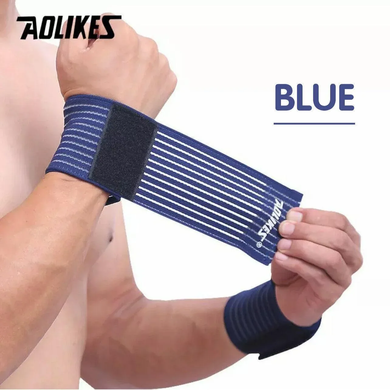 Aolikes Wrist Brace Elastic Bandage Support Sport Gym Wrap Fitness Wristband - Black โ image 5