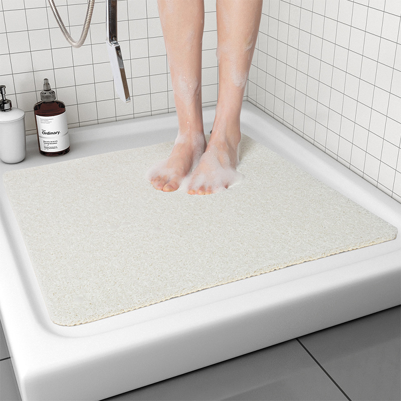 White Non-Slip Loofah-Style Bathroom Mat - Quick-Dry and Soft 40 × 60cm