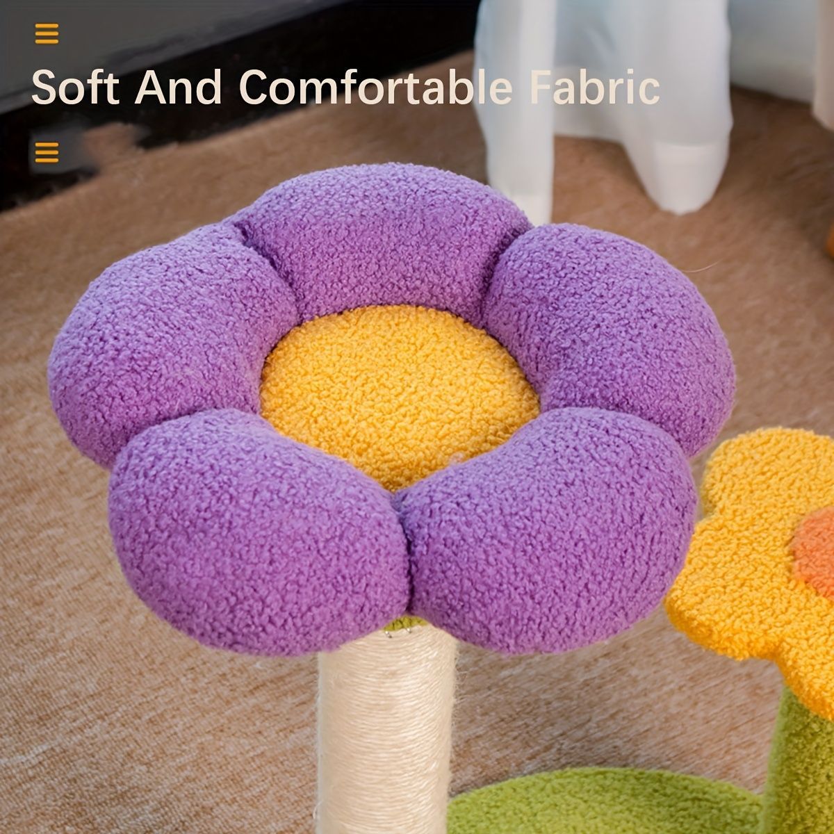 Cat Tree Flower-Shaped Cat Tree Cat Scratching Post Cat Furniture Sisal Rope - Purple - Size 40-40-48 โ image 6