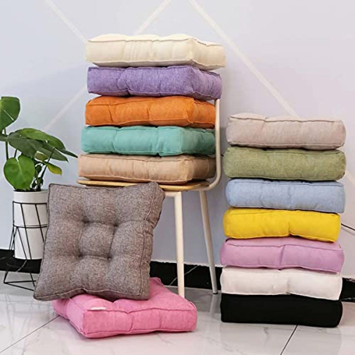 Tufted Chair Seat Cushion, Soft Washable Dining Room and Garden Chair Pad for Home, Patio, Office and Dining Seating, 8 cm Thick, Brown — image 6