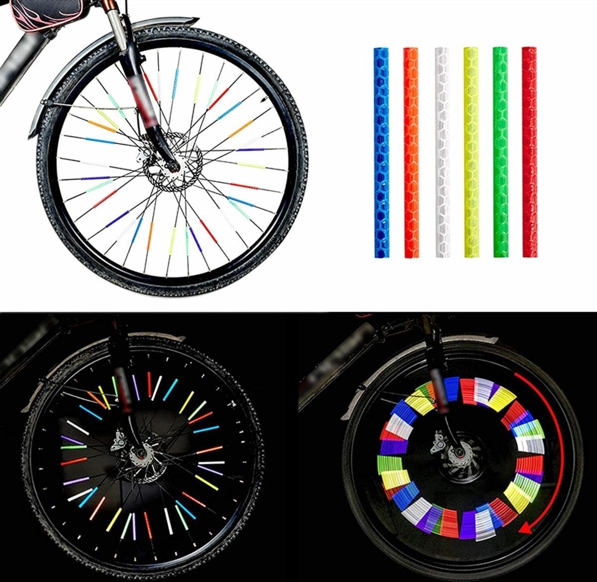Spoke Bicycle Reflectors Bicycle Wheel 12 Pieces | Spoke Reflectors | Wheel Reflectors | Glow In The Dark | Yellow — image 2