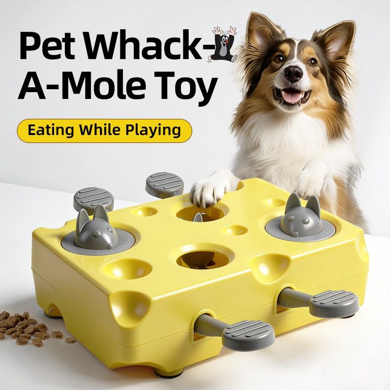 Interactive Cheese Whack-a-Mole Puzzle Toy for Cats and Dogs – Treat Dispensing Snack Feeder, Brain Training Enrichment Game, and Fun Pet-owner Bonding — image 3