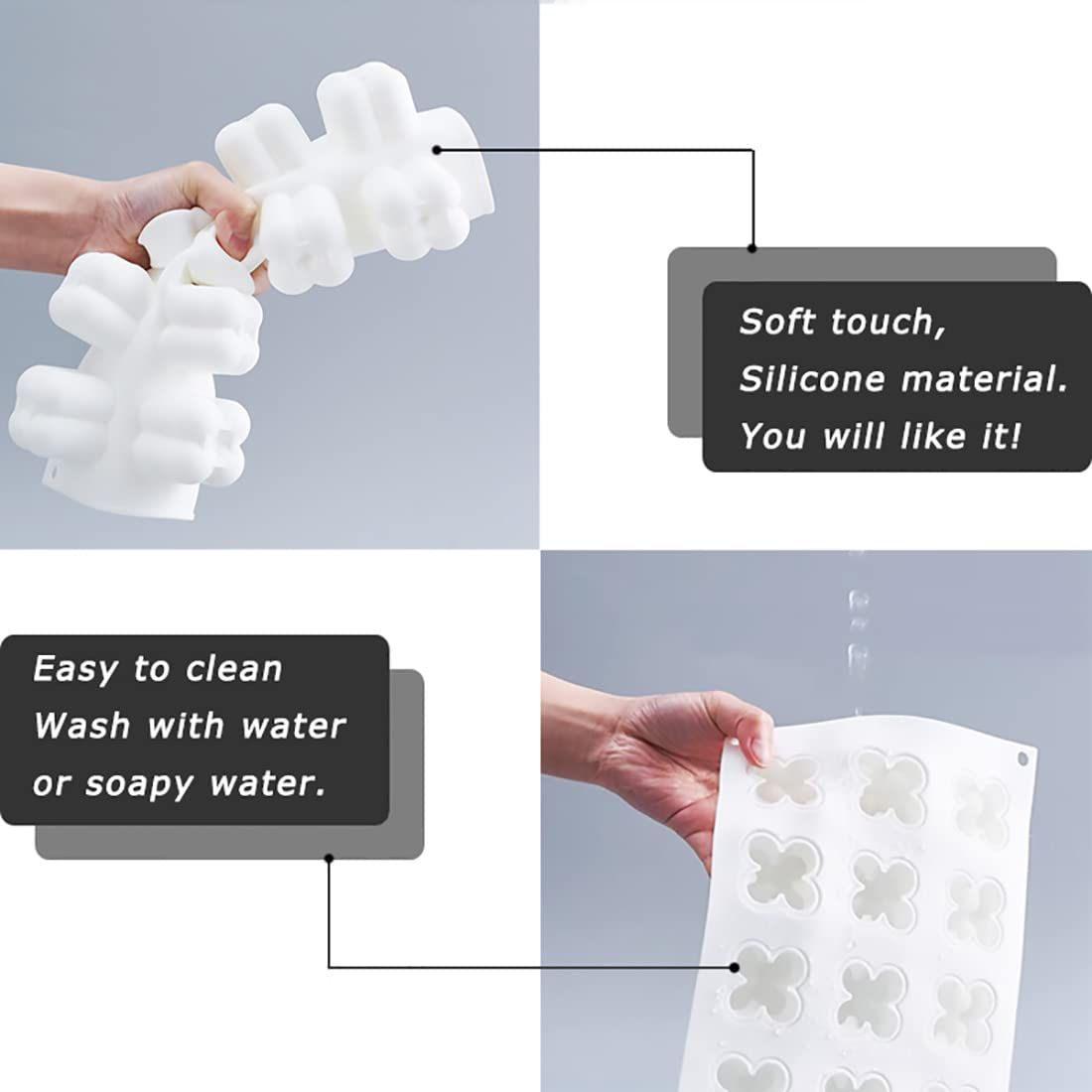 SILICANDO Bubble Candle Silicone Mold, 15 in1 Handmade Soy Wax Mold, 3D Mini Bubble Cube Ball Resin Candle Mold, Mousse Cake — image 5