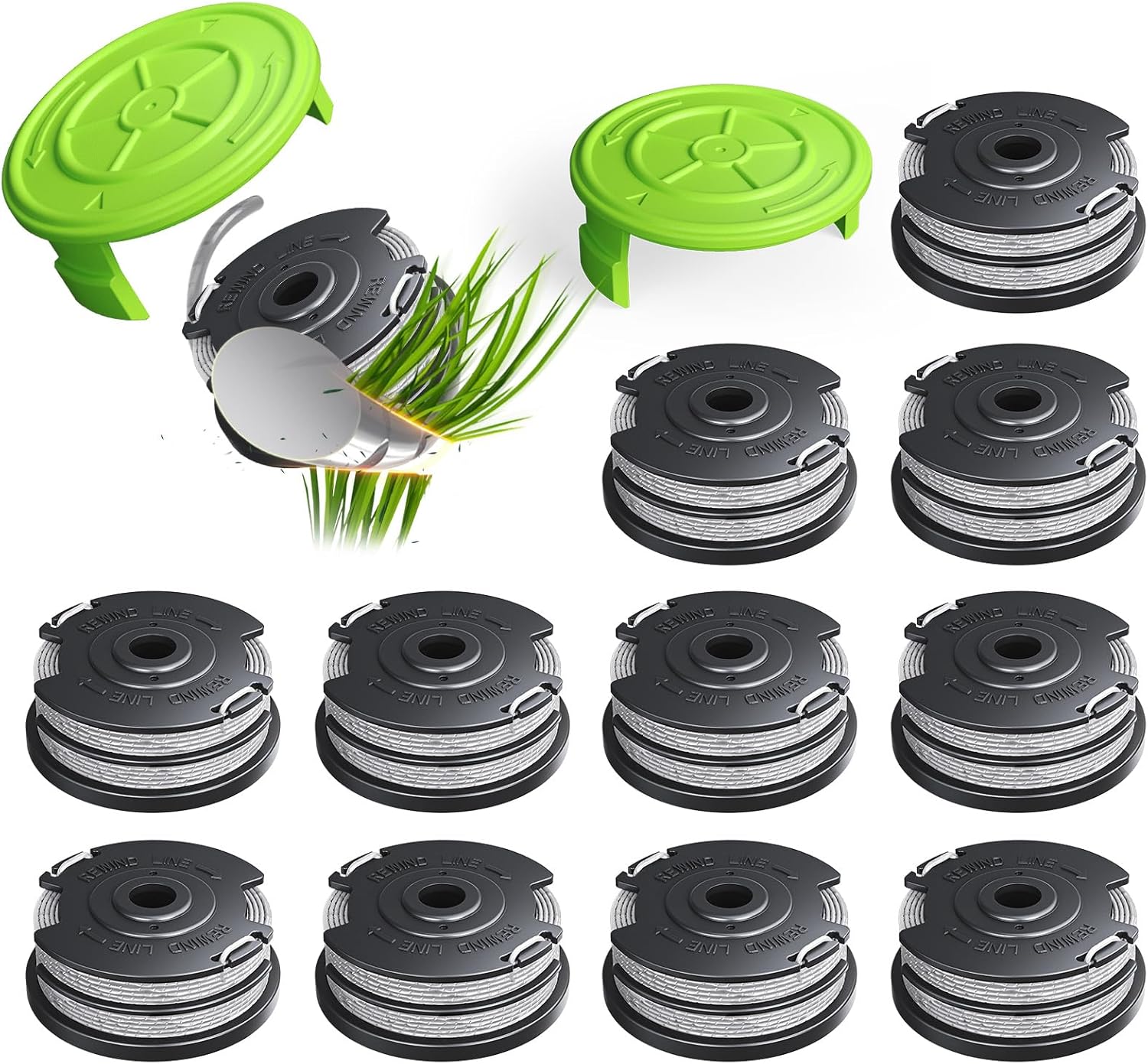 14 Pack Replacement Spool for Greenworks Weed Eater, 0.065" 18ft Dual Line String Trimmer Line Spool(2900719) Compatible with Greenworks Cordless Trimmer(12