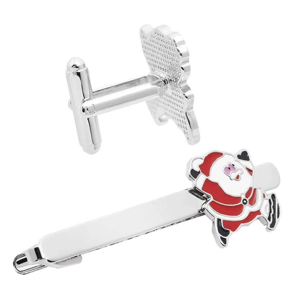 pcs Stylish Christmas Tie Clip Christmas Winter Santa Tie Clip Wedding Bar Buckle—yux — image 2