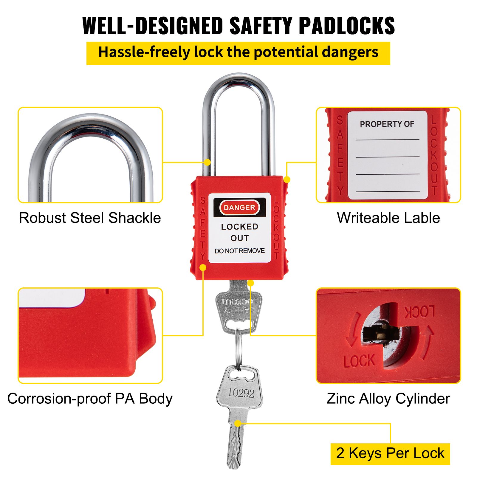 42 PCS Lockout Tagout Kits Electrical Loto Kit for Electrical Risk Removal — image 4