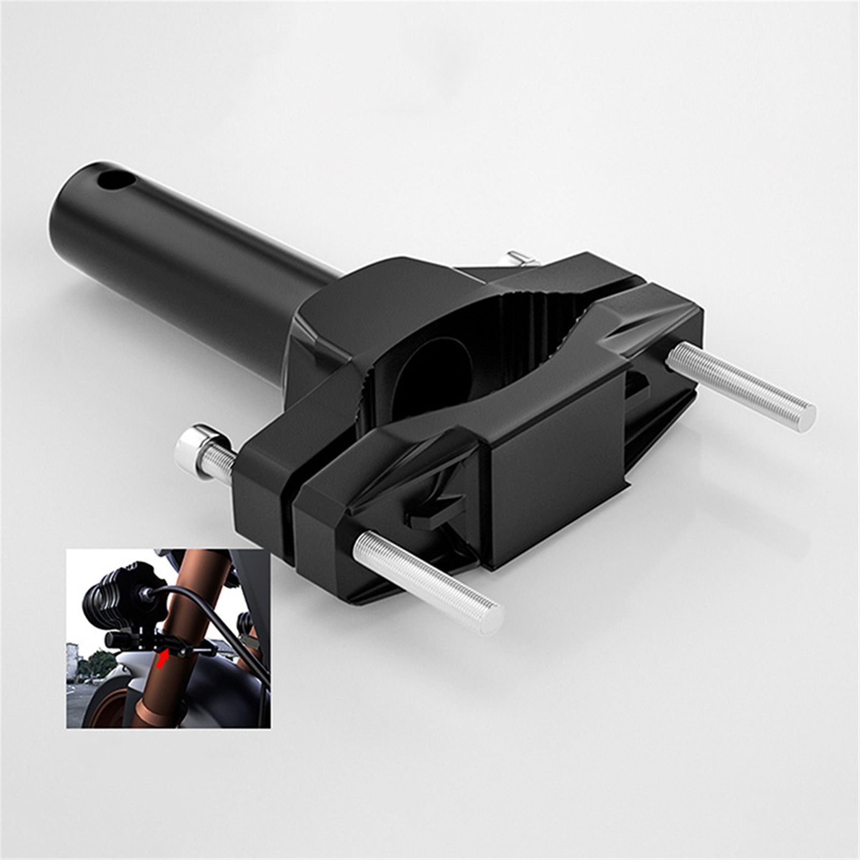 Motorcycle Spotlight Mount Brackets, Motorbike Tube Clamp Turn Signal Indicator Mounting Clamp Fog Light Holder Adjustable(2pcs) — image 3