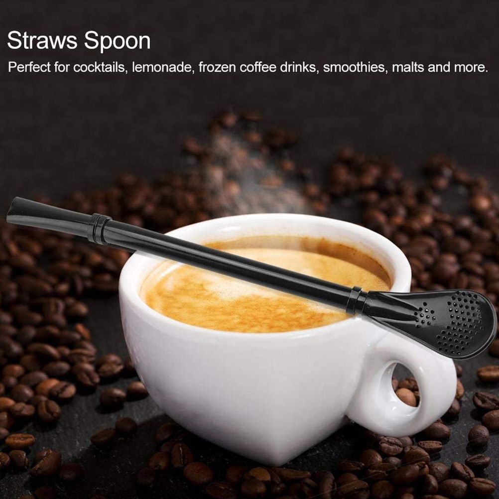 2 in 1 Stainless Steel Straw Spoon Stainless Steel Straw Mate Multifunctional Nontoxic Strainer Spoon โ image 5