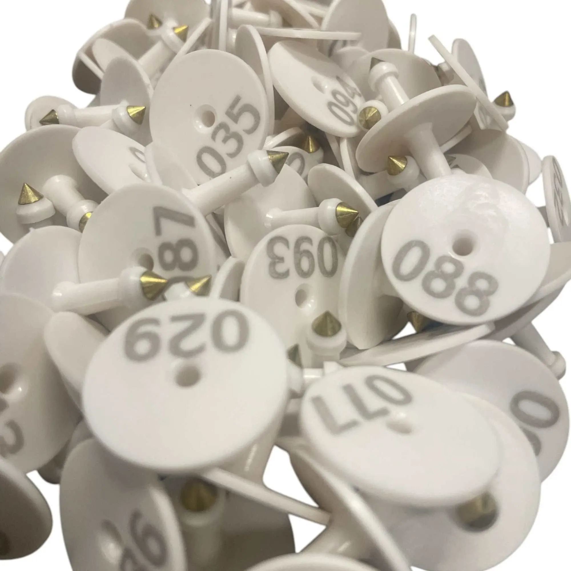 1-100 Cattle Number Ear Tag Set - Round White Pig Sheep Goat Livestock Label โ image 3