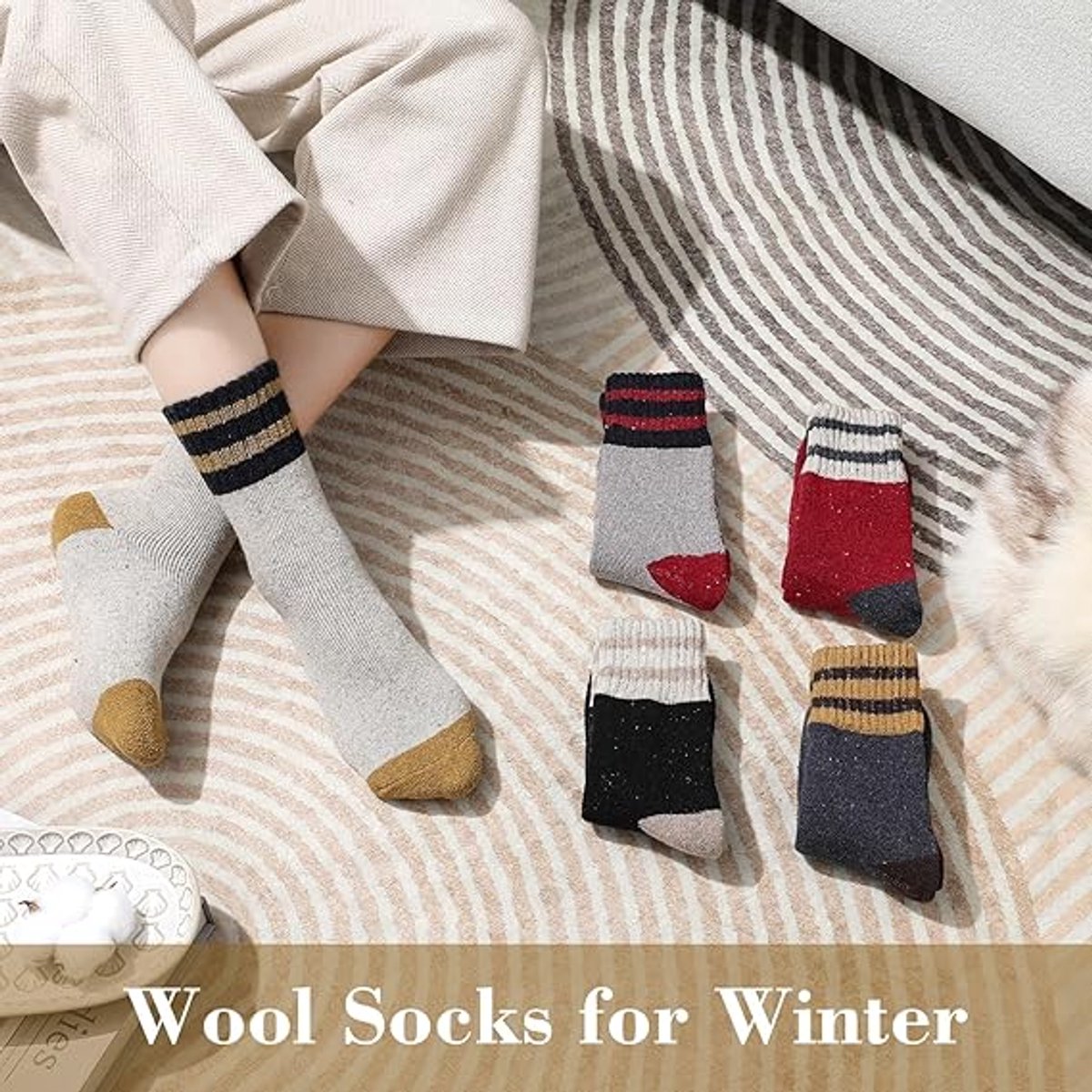 Thermal socks - Soft, thick, warm - Vintage knit - Casual socks — image 4