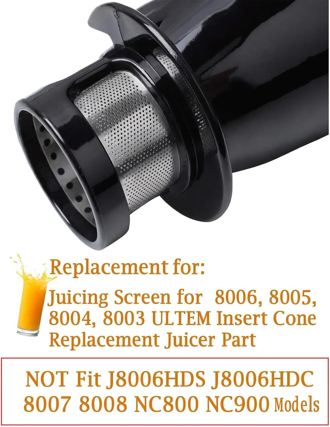 Juicing Screen Replacement Parts Compatible with Omegae Models 8006/8005/8004/8003 (Works with #2 Drum) Not for Models J8006HDS/J8006HDC/8007/8008/NC900/NC800 — image 3