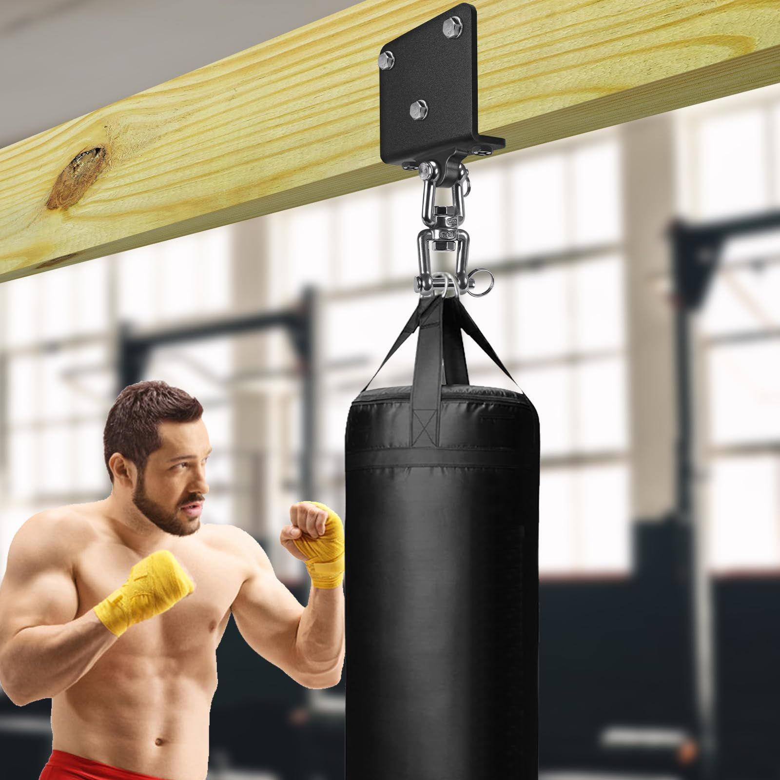 Punching Bag Hanger for Heavy Bag Beam Mount Hardware 360° Rotation Boxing Bag Ceiling Mount I-Beam Heavy Bag Hanger Beam Mount Hooks for Hanging Heavy — image 5