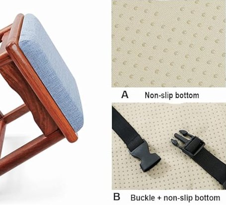 Square bar stool cushion with ties, breathable and non-slip square chair pad, 28*28*3.5 cm memory foam children's stool cushion (dark gray) β image 6