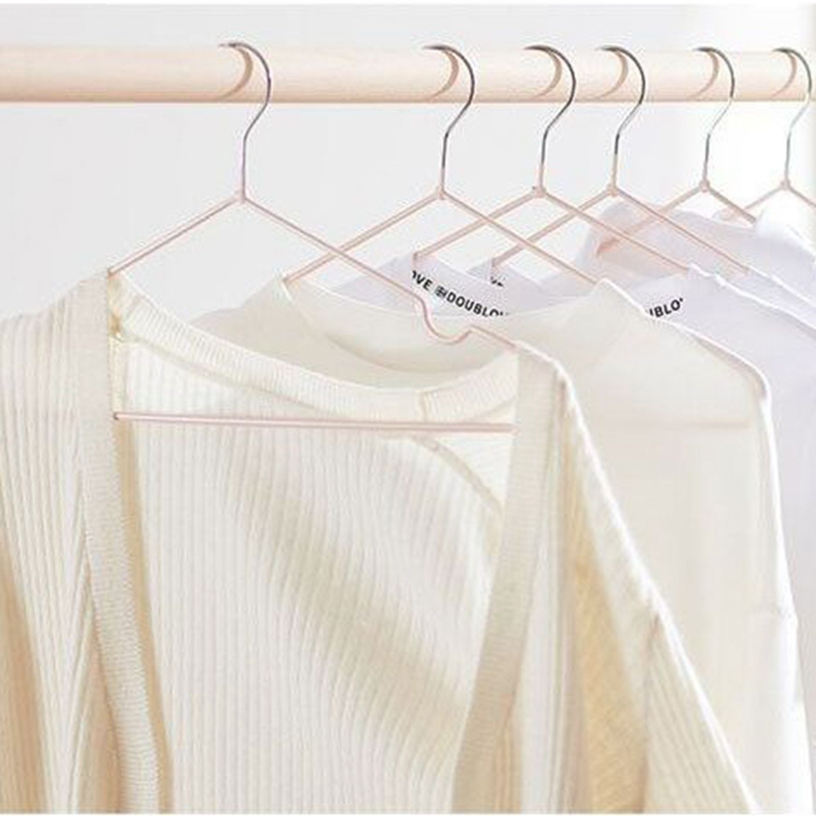 10PCS 40cm Coat Clothes Hanger Stainless Steel Drying Clothes Rack Laundry Rack for DormitoryPink — image 4