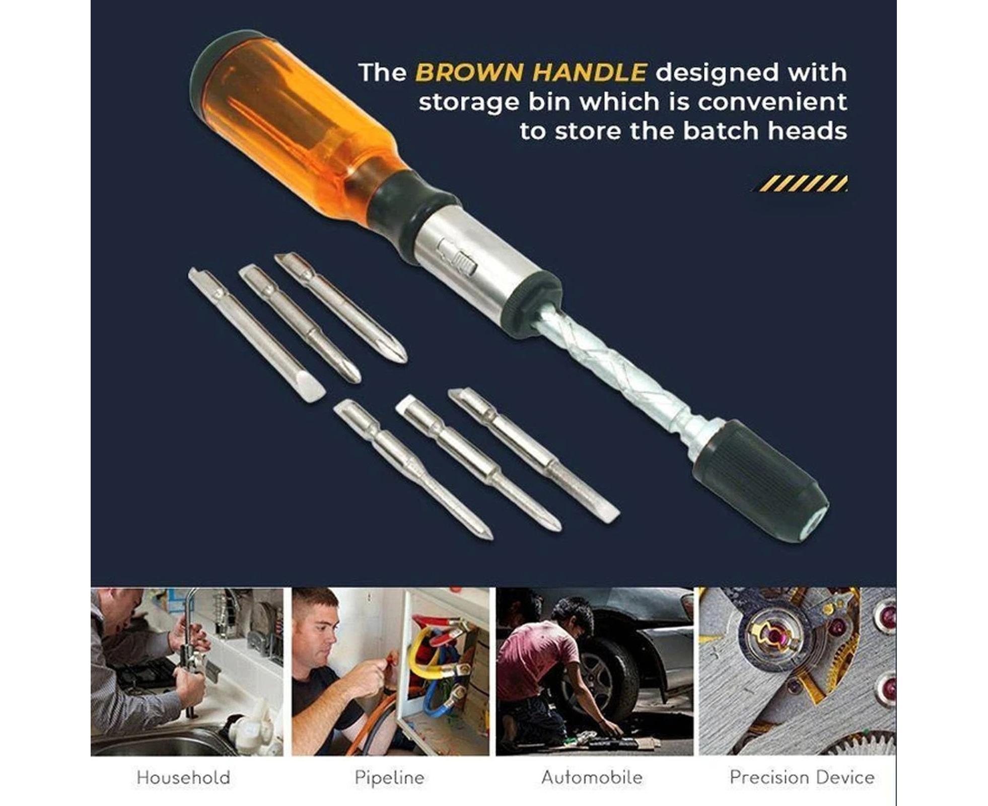 1 Set Screwdrivers Demountable High Precision Metal Hand Pressing Nut Drivers Hand Tools-Yellow โ image 4