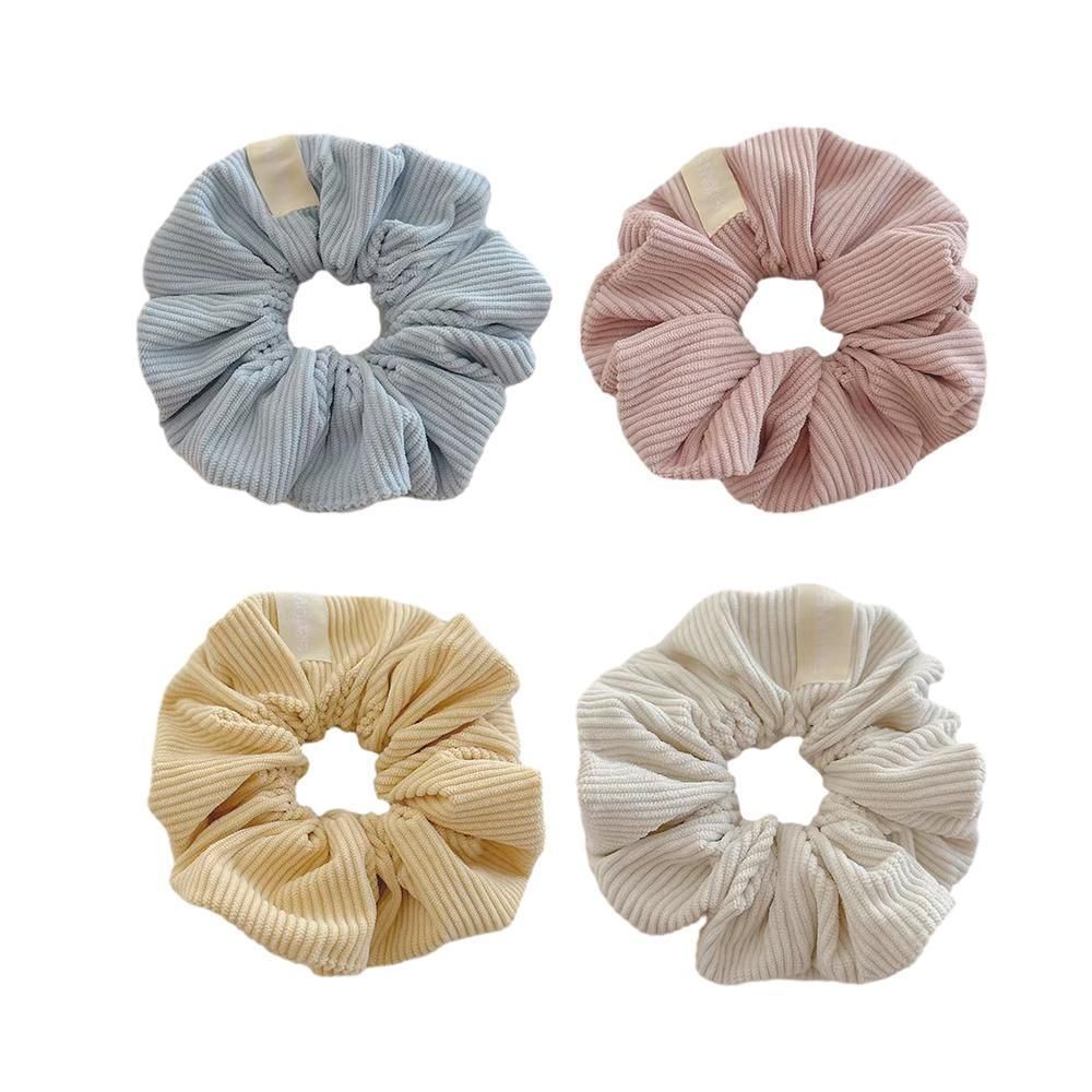 Corduroy Big Hair Scrunchies Ponytail Holder Hair Ties Rope Hair Accesorries - Yellow โ image 3