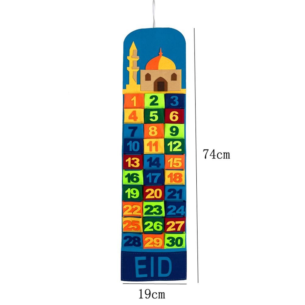 Ramadan Hanging Calendar Countdown Calendar Hanging Bag Wall Calendar Storage Bag โ image 4