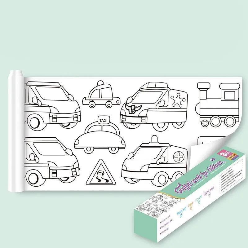 3M DIY Colouring Paper Roll with 12 Colour Pencils Cartoon Doodle Set - Lovely princess(With 12PCS Colored Pencils) â image 4