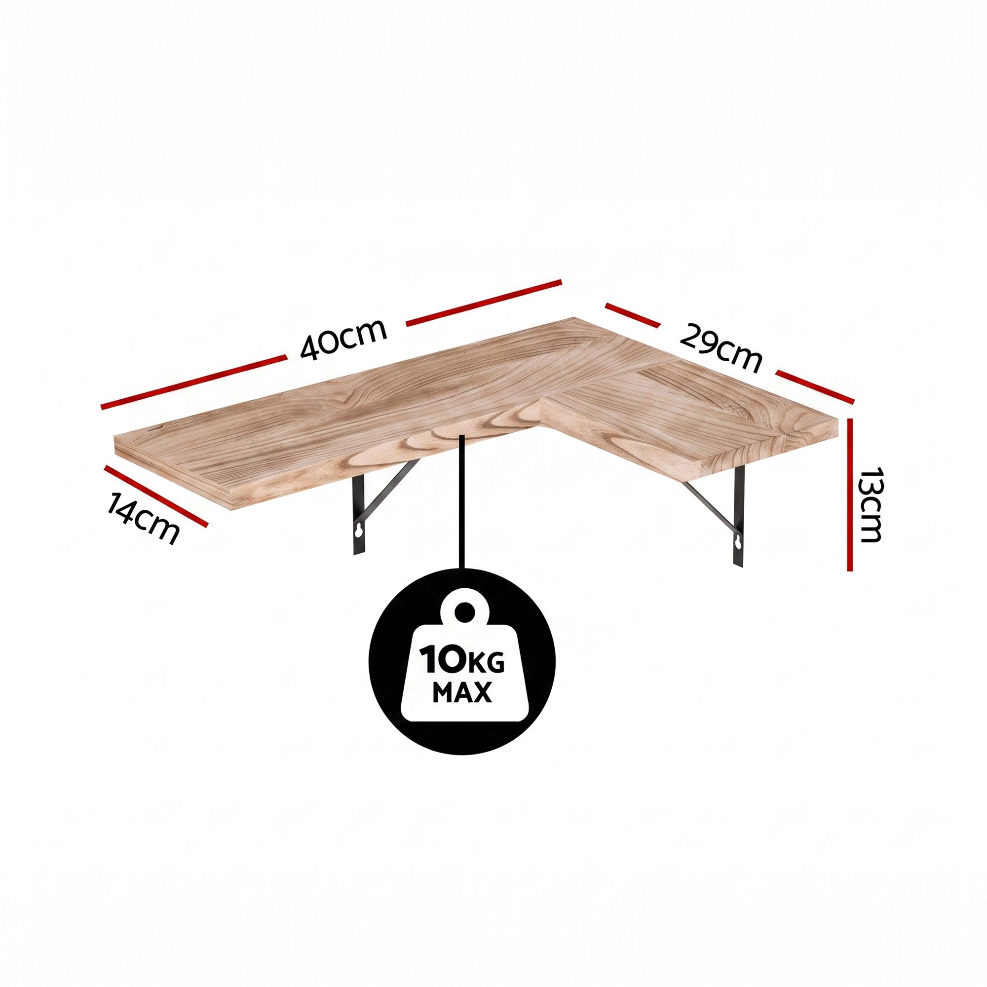 Artiss Floating Wall Shelf Corner Shelves Set of 4 Wood — image 2