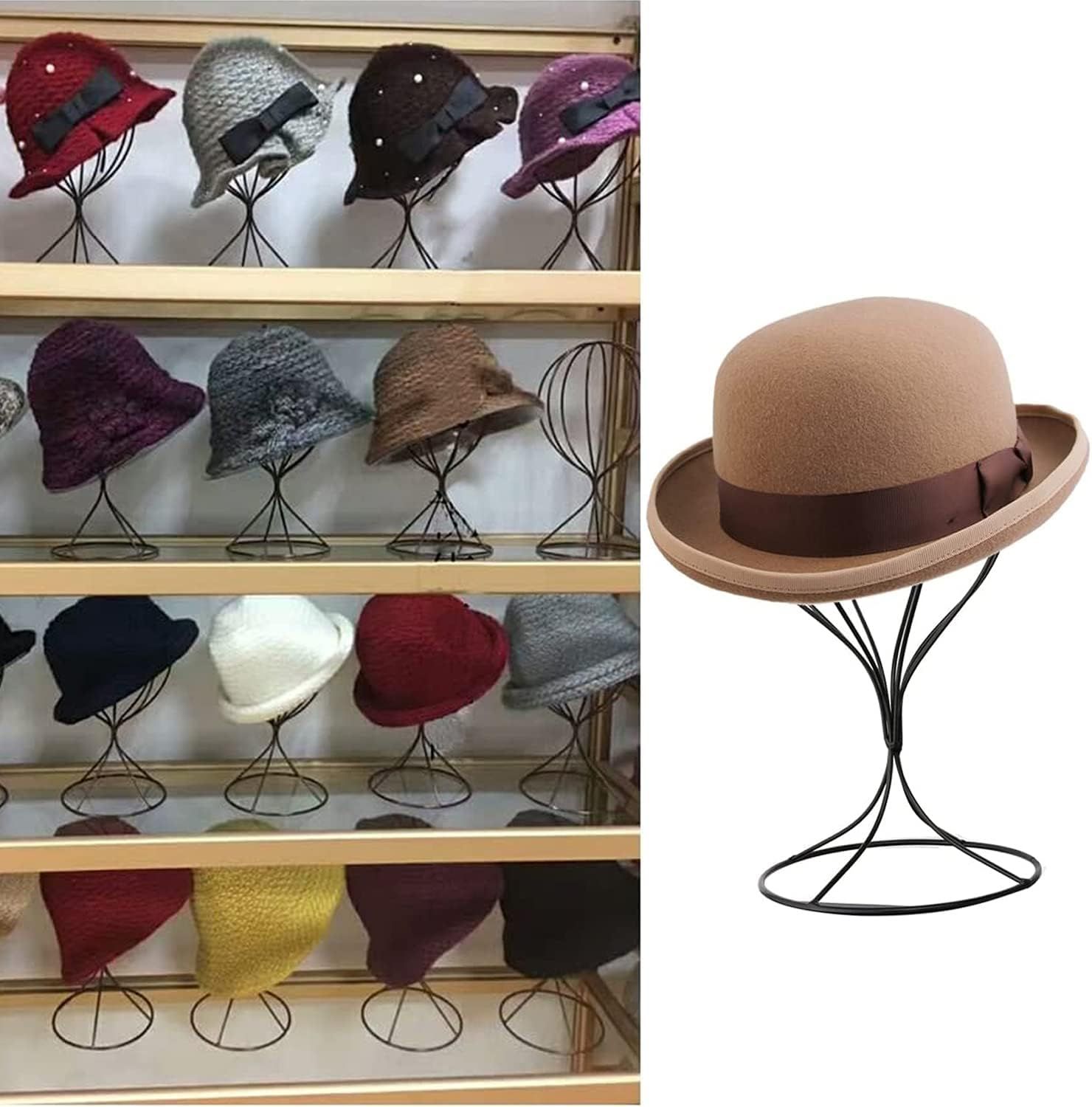 Metal Wig Stand Holder Hat Stand Display — image 4