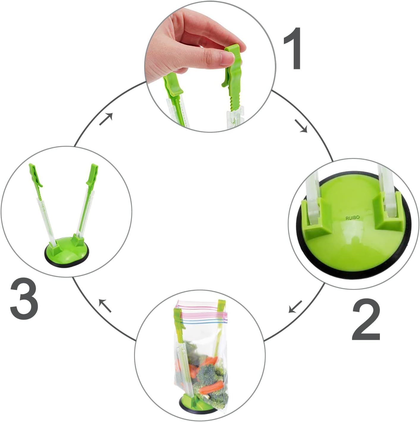 Freezer Bag Holder Stand, Food Storage Holders, Adjustable Plastic Food Prep Bag, Zip Lock Bag Holder Stand for Food Meal Prep Bag โ image 5