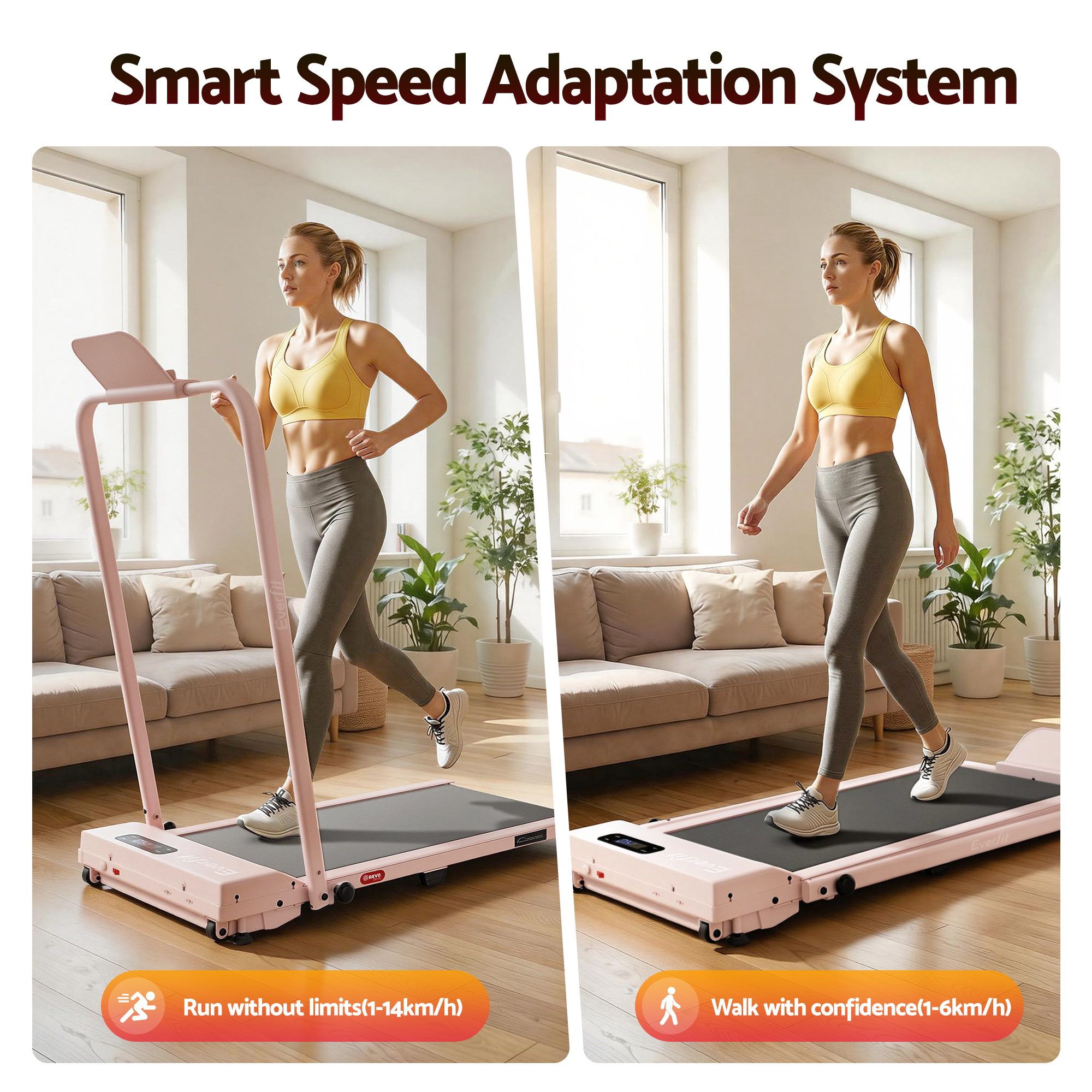 Everfit 3 in 1 Walking Pad Treadmill 12% Incline Under Desk Treadmills for Home Gym With 38cm Wide Belt APP Control — image 4