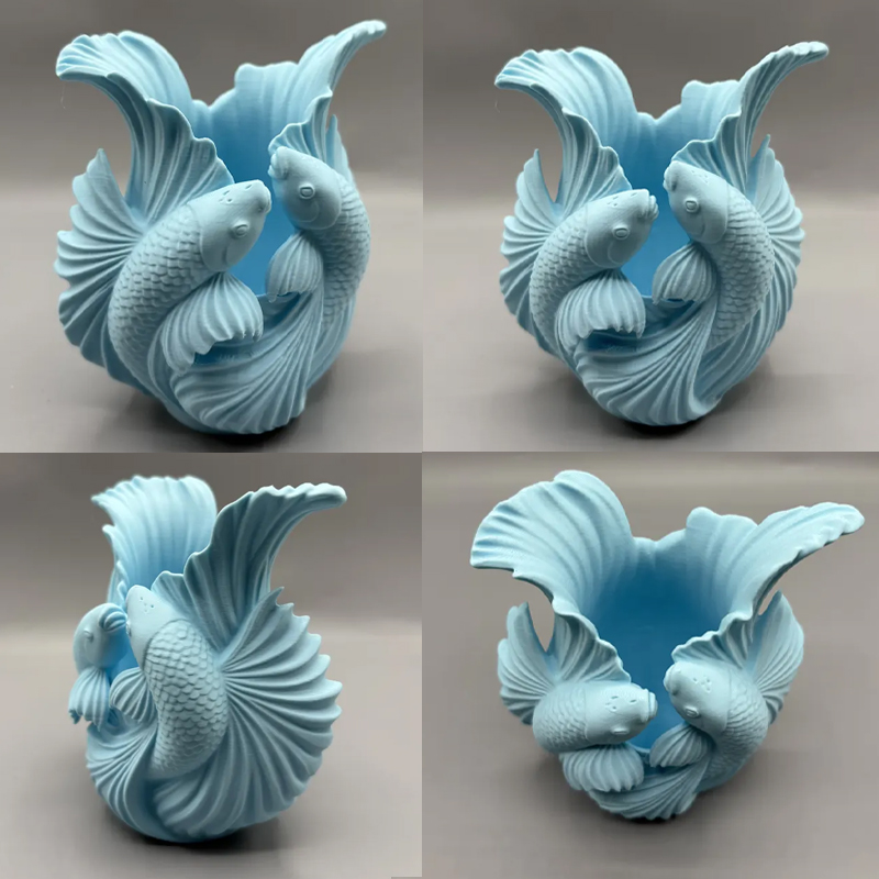 Biomorphic Flowing Sculptural Vase - Organic Wavy Modern Home Decor — image 5
