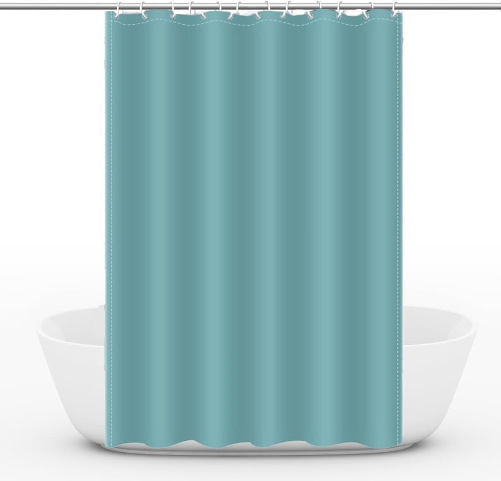 Waterproof Shower Curtain 180x180cm, Light Blue, Quick-Drying Mold Resistant, Compatible with Outdoor Shower and Bathroom