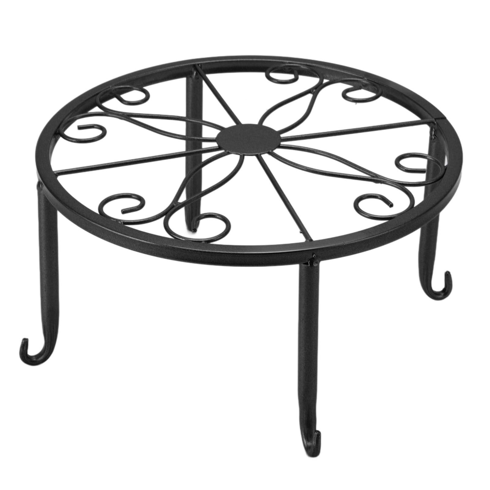 Single Layer Iron Plant Stand Floor Standing Simple Low Plant Pot Stand Balcony Living Room Flower Pot Shelf 22x22x12cm / 8.7x8.7x4.7in Black — image 6