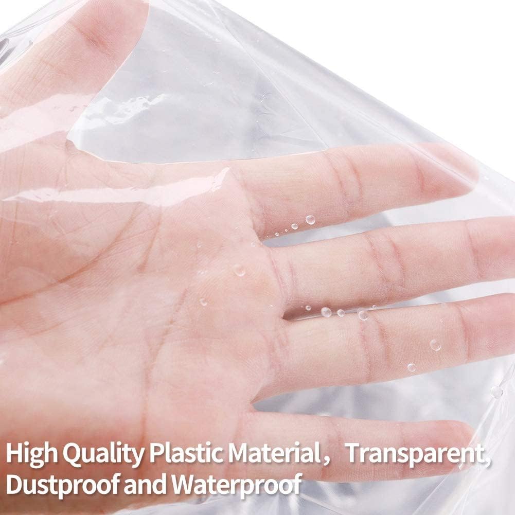 20Pcs Plastic Clear Garment Bags, 23.6 × 47.2 Inches Dry Cleaning Laundrette Suit Clothes Dustproof Storage Bags Hanging Garment Cover for Closet Storage, Dry — image 5
