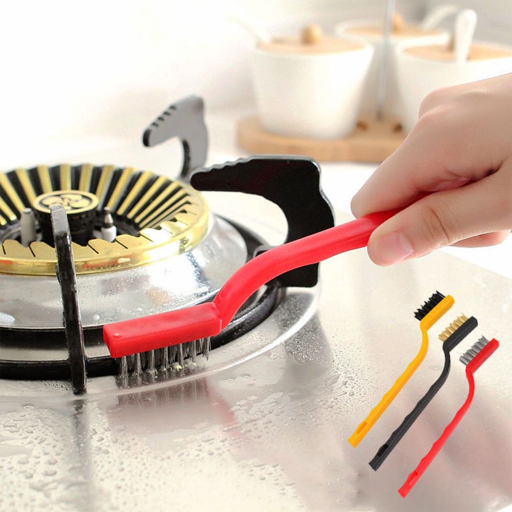 3Pcs Mini Wire Brush Set for Cleaning and Rust Removing, Industrial Wire Small Wire Brush Set of Stainless Steel/Nylon — image 2