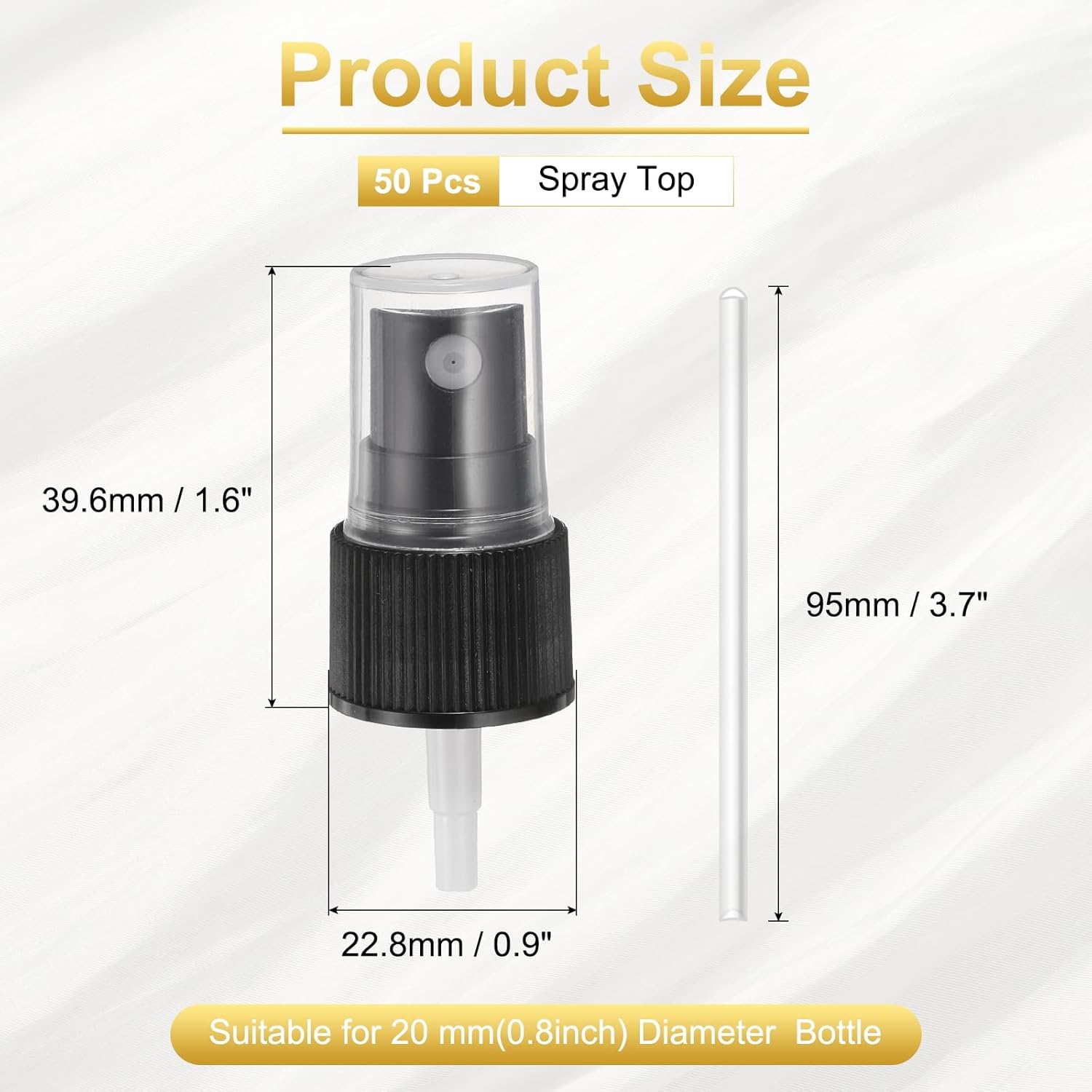 50 Pcs Black Spray Top, 20/410 Fine Mist Sprayer Reusable Replacement Spray Bottle Pump Plastic Top for Cosmetic Perfume and Body Sprays Bottle — image 2