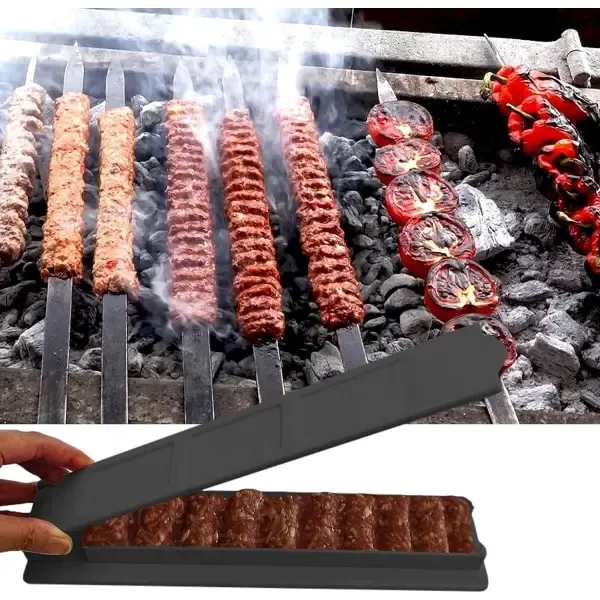Kebab Maker Press Manual Grill Skewer Mold for BBQ Camping and Garden Parties, for Home Cooking, Baking and Everyday Food Preparation, 28 cm — image 5