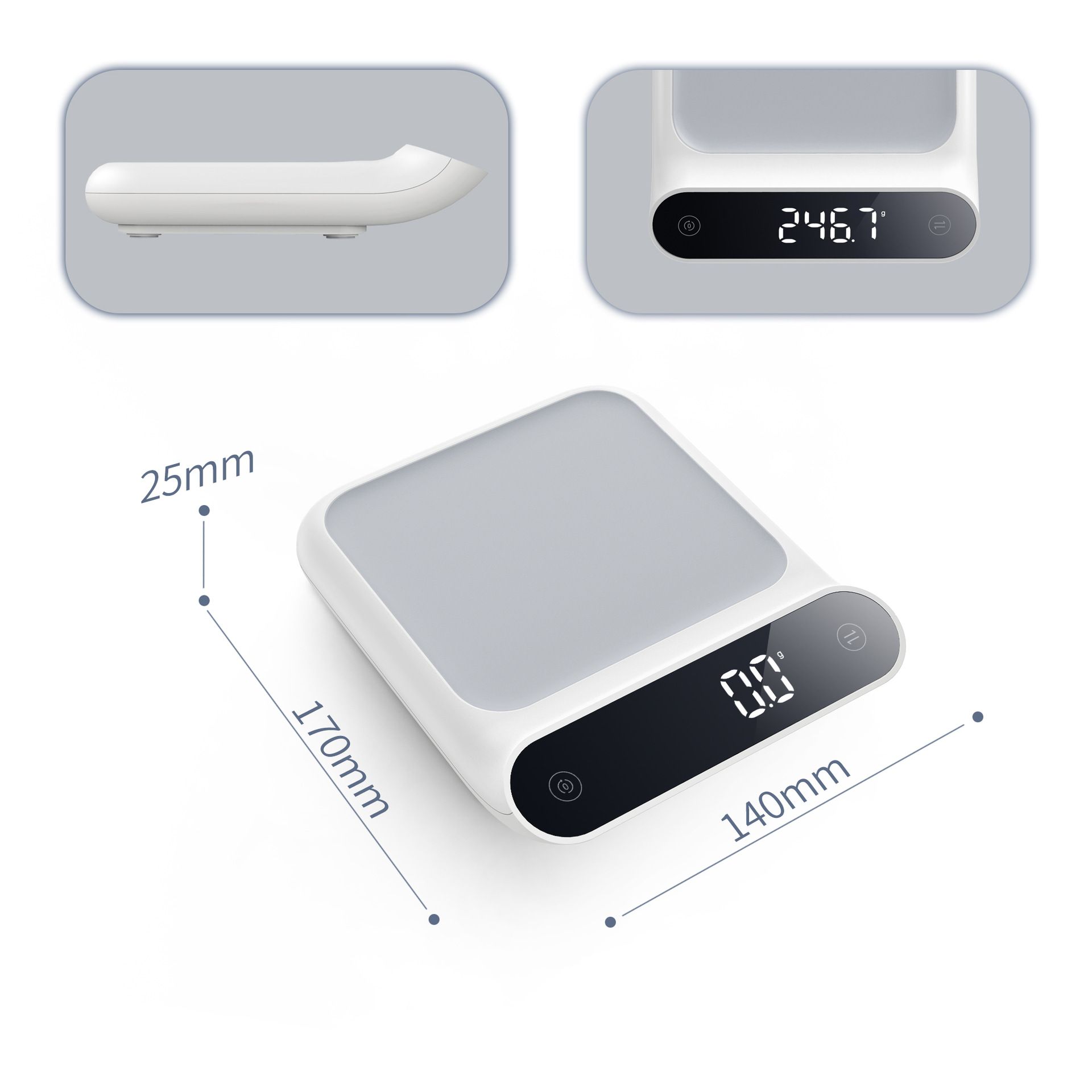 Digital Kitchen Scale, Large screen LED kitchen electronic scale, intelligent home mini kitchen scale, small weight jewelry baking food scale โ image 3