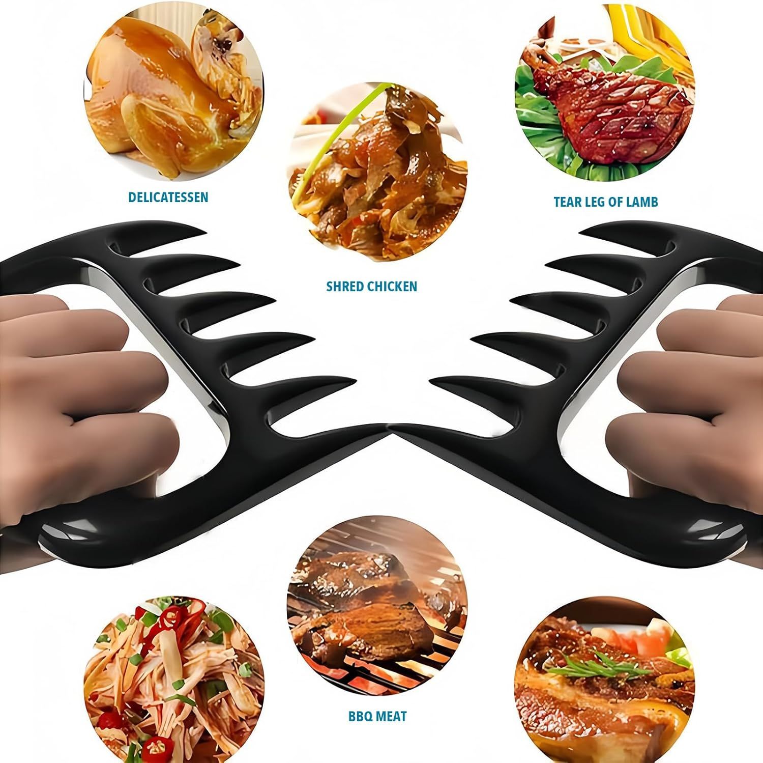 Meat Claws, Bear Claws Meat Shredder Shred Pork Chicken, and Turkey, Cooking Accessories Pulled Pork, Grill Essentials — image 4