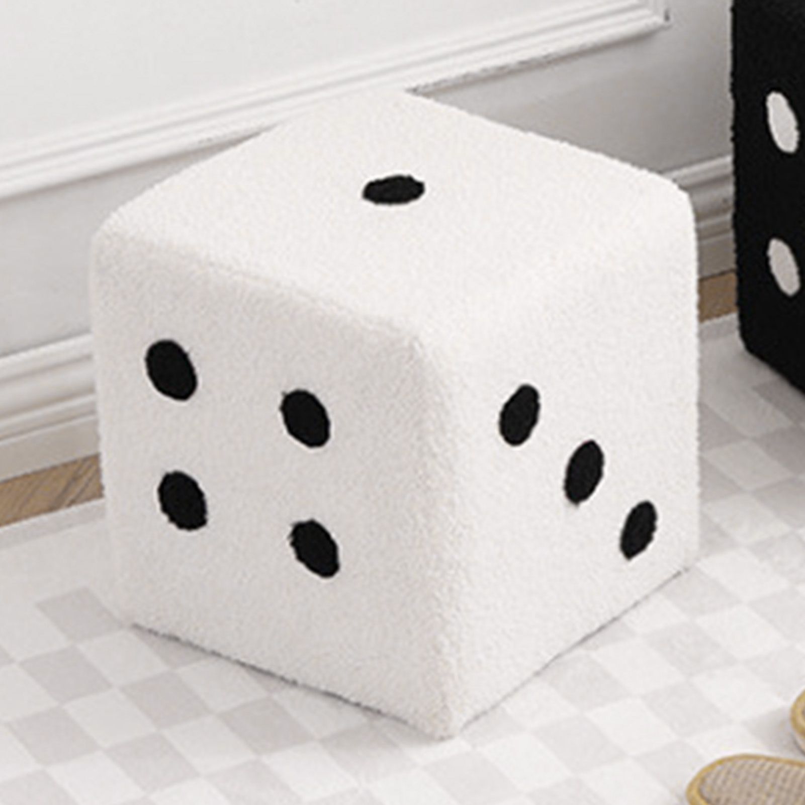 Foot Stool Soft Comfortable Simple Warm Sturdy Base Cube Stool for Home Living Room Bedroom White 20 × 20 × 20cm — image 6