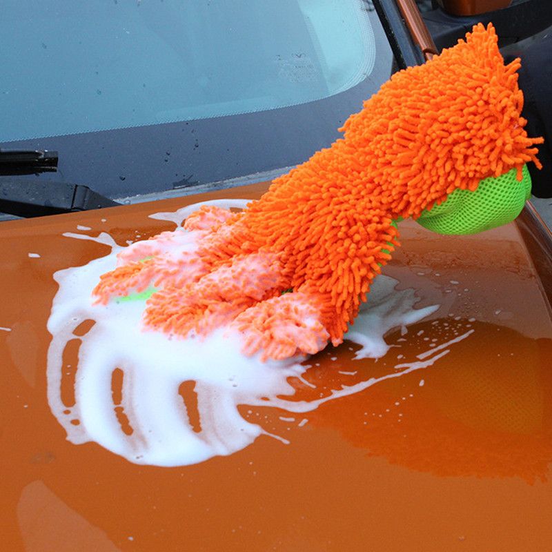Paint-Safe Coral Fleece Car Cleaning Gloves — image 3