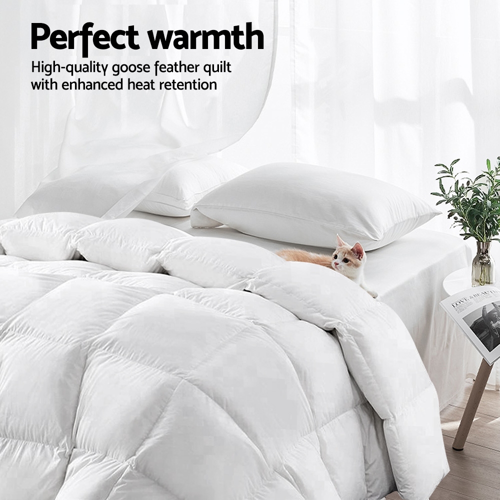 Giselle Bedding 500GSM Goose Down Feather Quilt Super King โ image 3