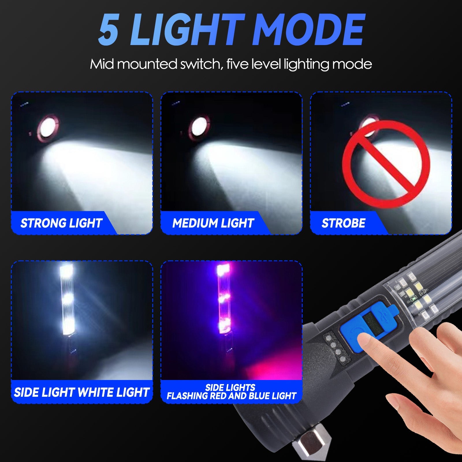 Brillar 150 Lumen Solar Power USB rechargeable Multifunction Trekking Torch โ image 5