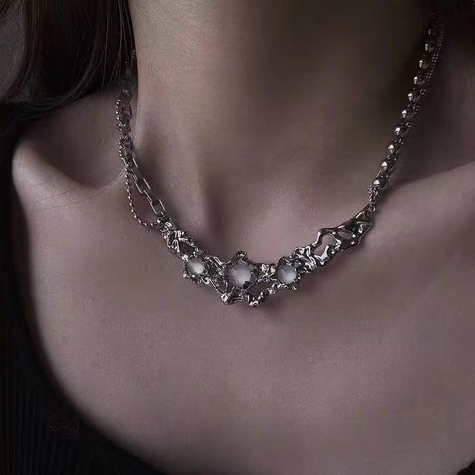 Irregular Necklace Pendant Metal Women's Design Collar Chain Star Fashion Jewelry Suitable for wearing on various holidays — image 4