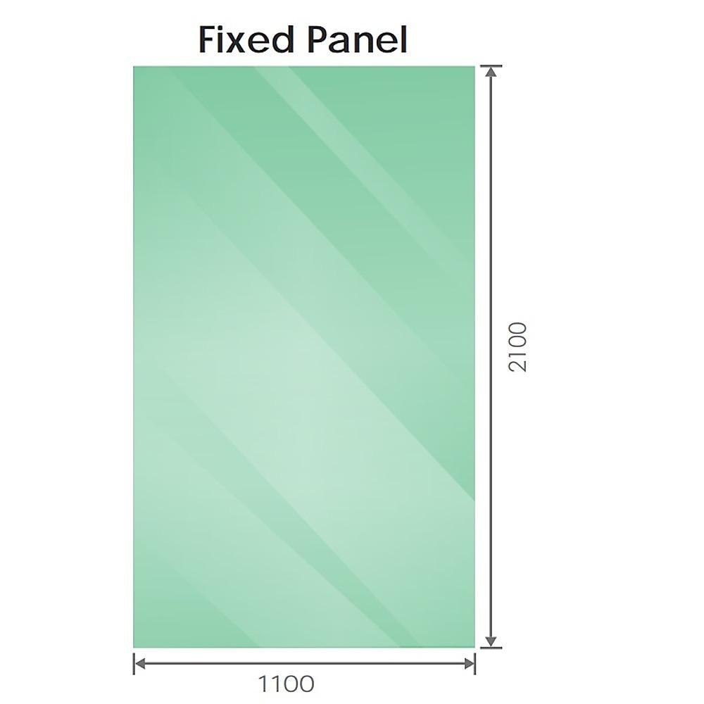 110x210cm Glass Shower Screen with White U-Brackets โ image 5