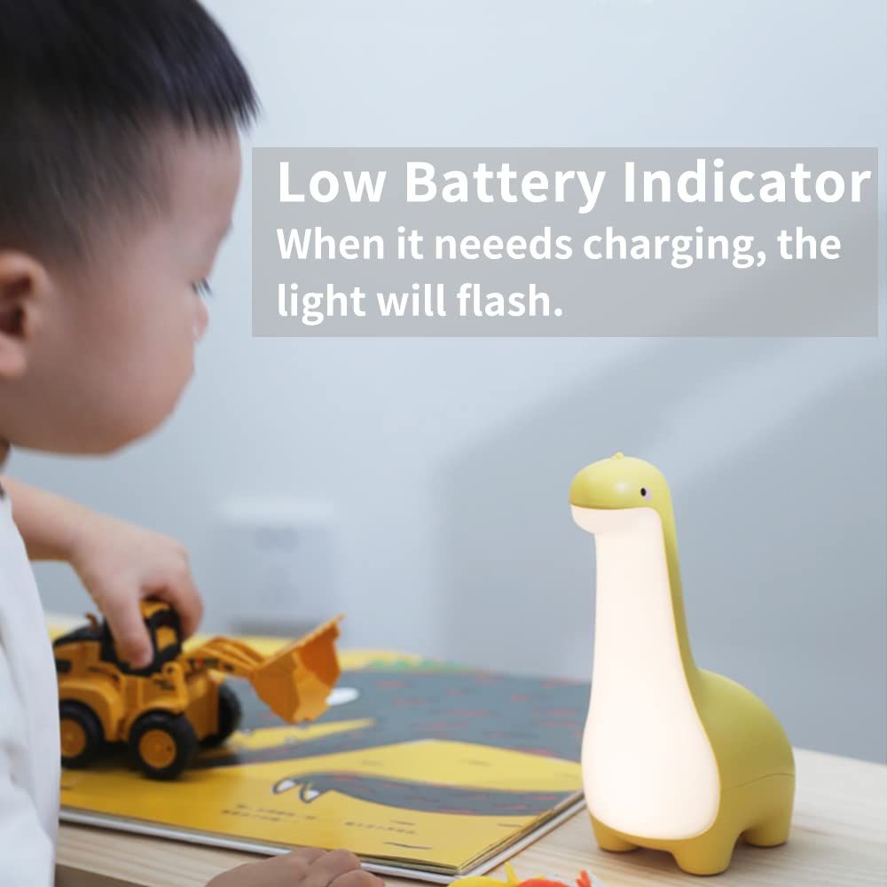 Dinosaur Night Lamp, Dimmable Bedside Night Light USB Rechargeable, Kids Bedroom Sleep Light, Cute Gifts for Girls, Boys, Teens — image 5