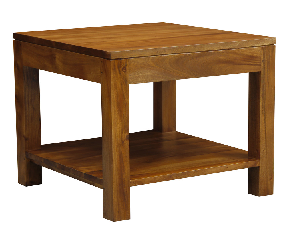 Amsterdam Solid Mahogany Timber Lamp Table 60 x 60 cm (Light Pecan) โ image 2