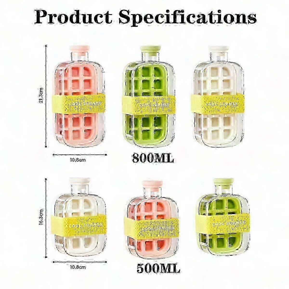 2-in-1 Ice Cube Tray Water Bottle with Straw Easy Release Freezer Bottle — image 5