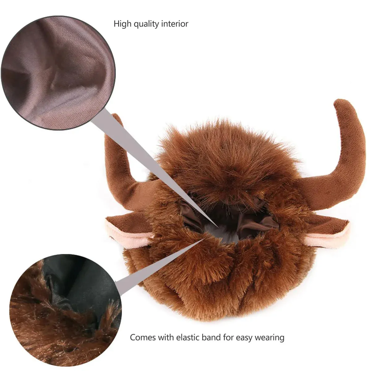 Pet Horn Wigs Headwear Adjustable for Dogs Cats Soft Comfortable Decoration - M — image 4